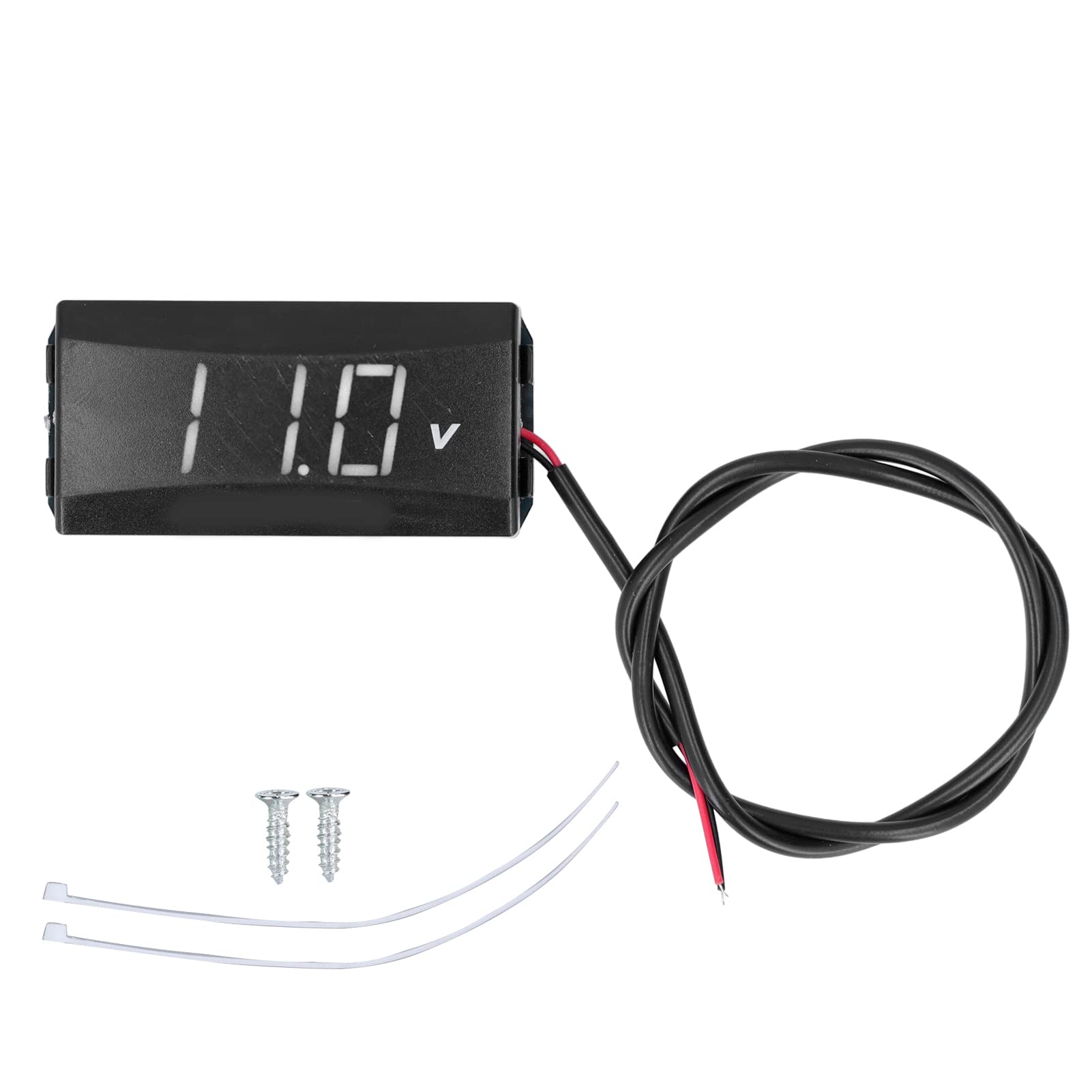 12V-80V Digital Voltmeter, LED Digitalanzeige Panel Spannungsmesser, mit Schrauben und Kabelbindern zur Überwachung Der Batteriespannung von Motorrädern und Autos(Weiss) von Septpenta