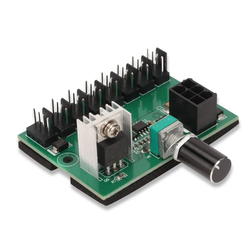 Lüfter Verteiler Controller Hub, Unterstützt 2510 2 P/3 P/4 P Lüfters Chnitt Stellen, 12V Geschwindigkeit 8 Wege Distributor, Dicke Klebe Unterseite Geeignet für 4 Pin, 3 Pin und 2 Pin Fans von Septpenta