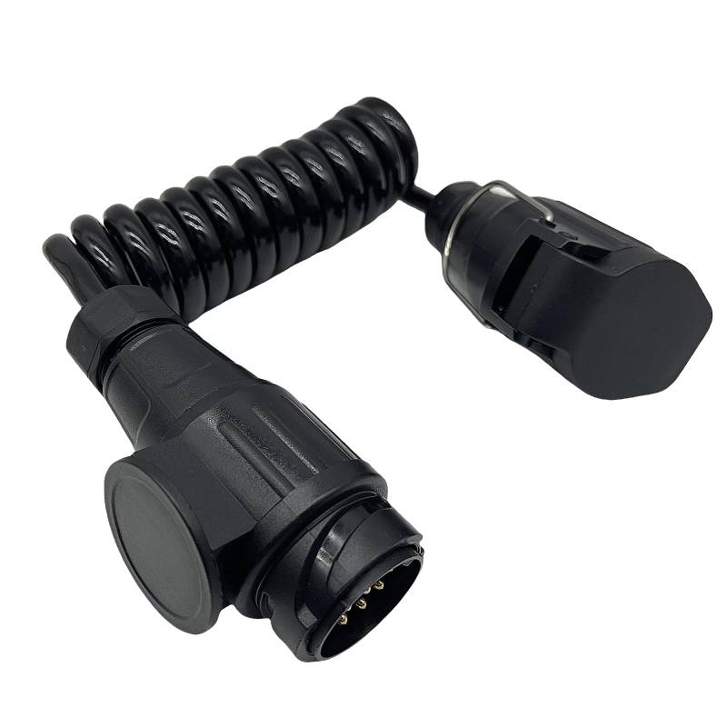 Sepzlly Spiralkabel Verlängerungskabel, 13-polig auf 13 Polig Adapter Stecker Männlich/Weibliche Stecker Verbindung 2.0m Anhängerstecker Anhängerkabel Kabeladapter für Bootstrailer Anhänger Caravan von Sepzlly