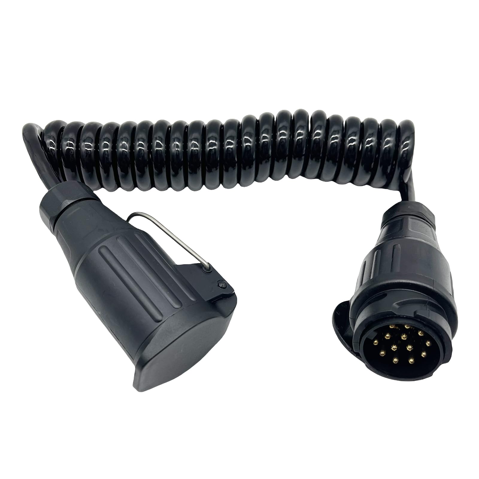 Sepzlly Spiralkabel Verlängerungskabel, 13-polig auf 13 Polig Adapter Stecker Männlich/Weibliche Stecker Verbindung 3.0m Anhängerstecker Anhängerkabel Kabeladapter für Bootstrailer Anhänger Caravan von Sepzlly