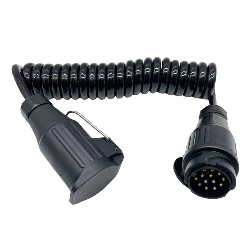 Sepzlly Spiralkabel Verlängerungskabel, 13-polig auf 13 Polig Adapter Stecker Männlich/Weibliche Stecker Verbindung 3.0m Anhängerstecker Anhängerkabel Kabeladapter für Bootstrailer Anhänger Caravan von Sepzlly