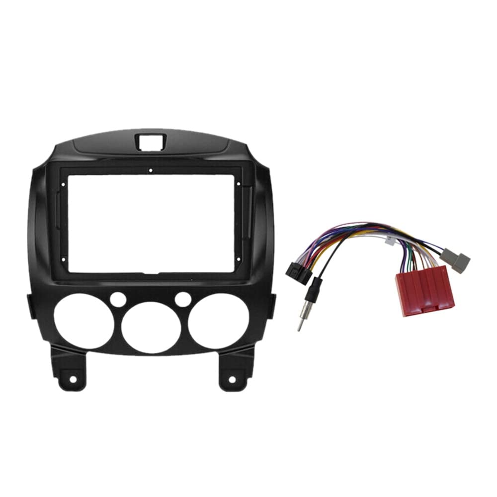 Sessleger 2 DIN Auto Armaturenbrett Rahmen DVD Navigation Rahmen Radio Audio Panel mit Gurt für 2 Demio 2007-2014 von Sessleger