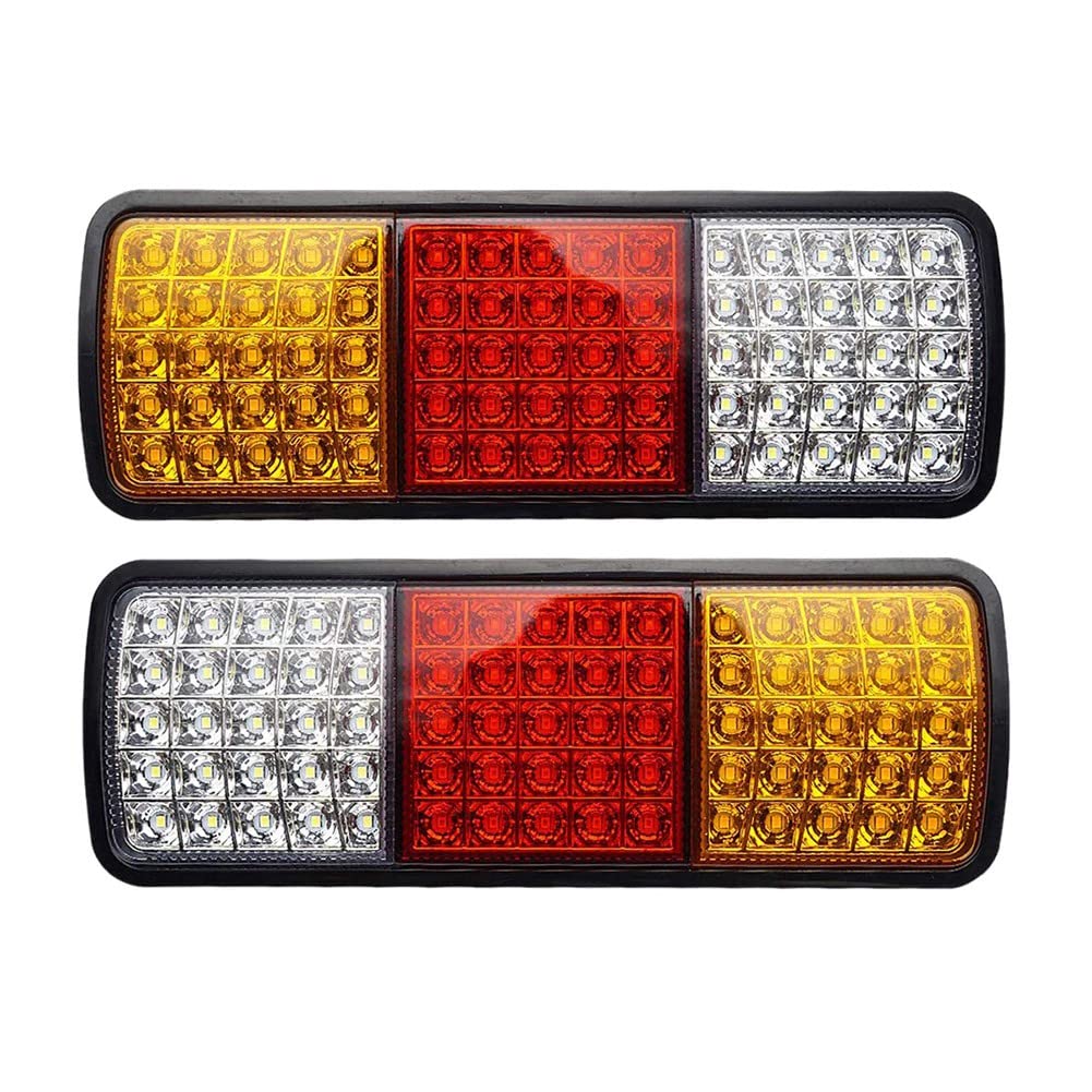 Sessleger 2 Stück 12 V 75 LED Rückleuchten, wasserdicht, Ersatzteile, Zubehör für LKW, Wohnmobil, Bus, Anhänger, Signal, Bremslicht, Bremslicht, Rückfahrlicht von Sessleger