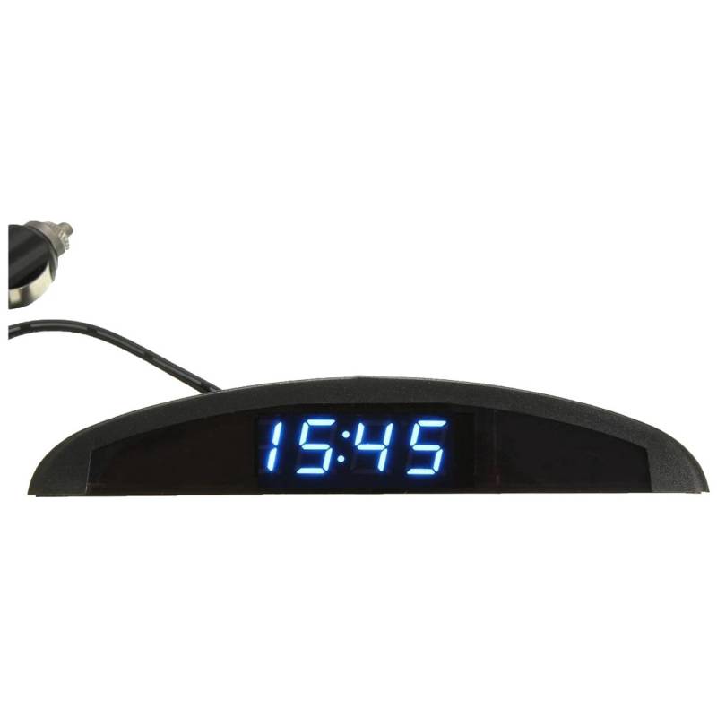 Sessleger 3-in-1-Voltmeter, digital, LED, Spannung 12 V, für Auto, Uhr, Thermometer, Blau von Sessleger