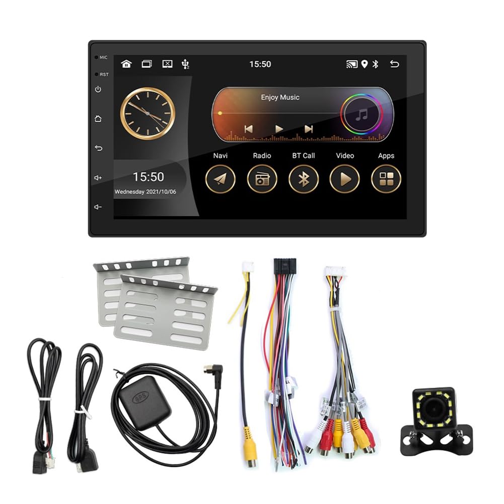 Sessleger Autoradio Stereo Dual DIN Carplay Radio Carplay 7 Zoll Android Auto Radio Touchscreen 2 + 32G 7 Zoll Bluetooth FM Receiver Kamera Link Spiegel GPS von Sessleger