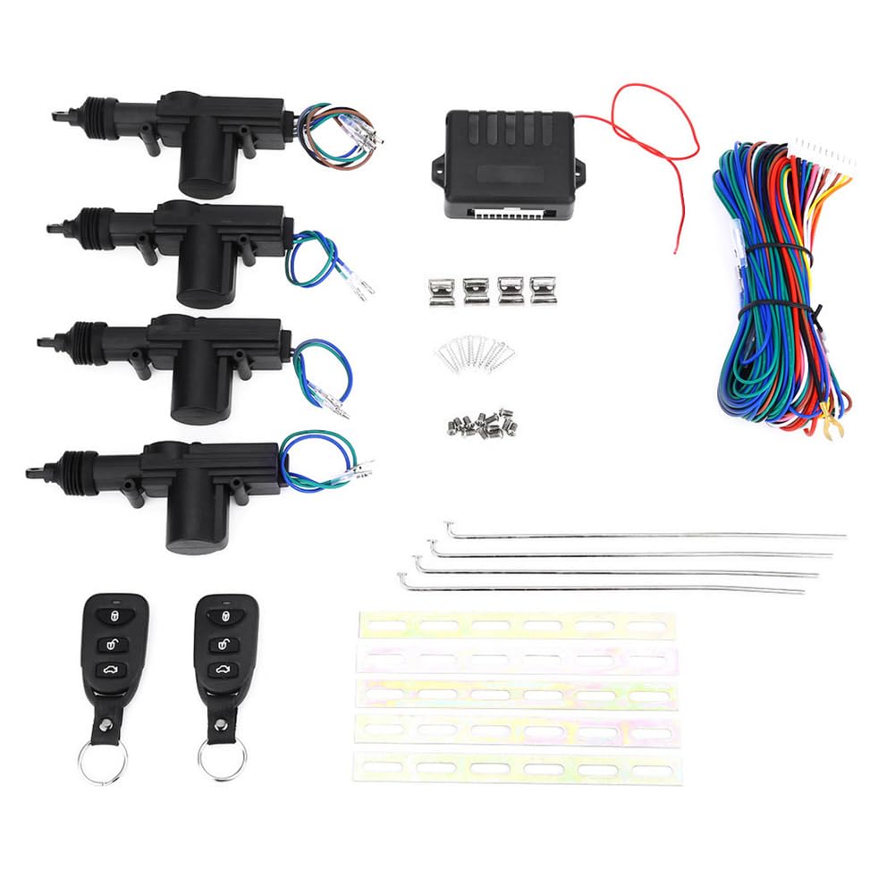 Sessleger Schlüsselloses Eingangssystem für Auto-Tür-Fernbedienung, mit 4 Türschloss-Aktoren, Universal-Ersatzzubehör 12 V von Sessleger