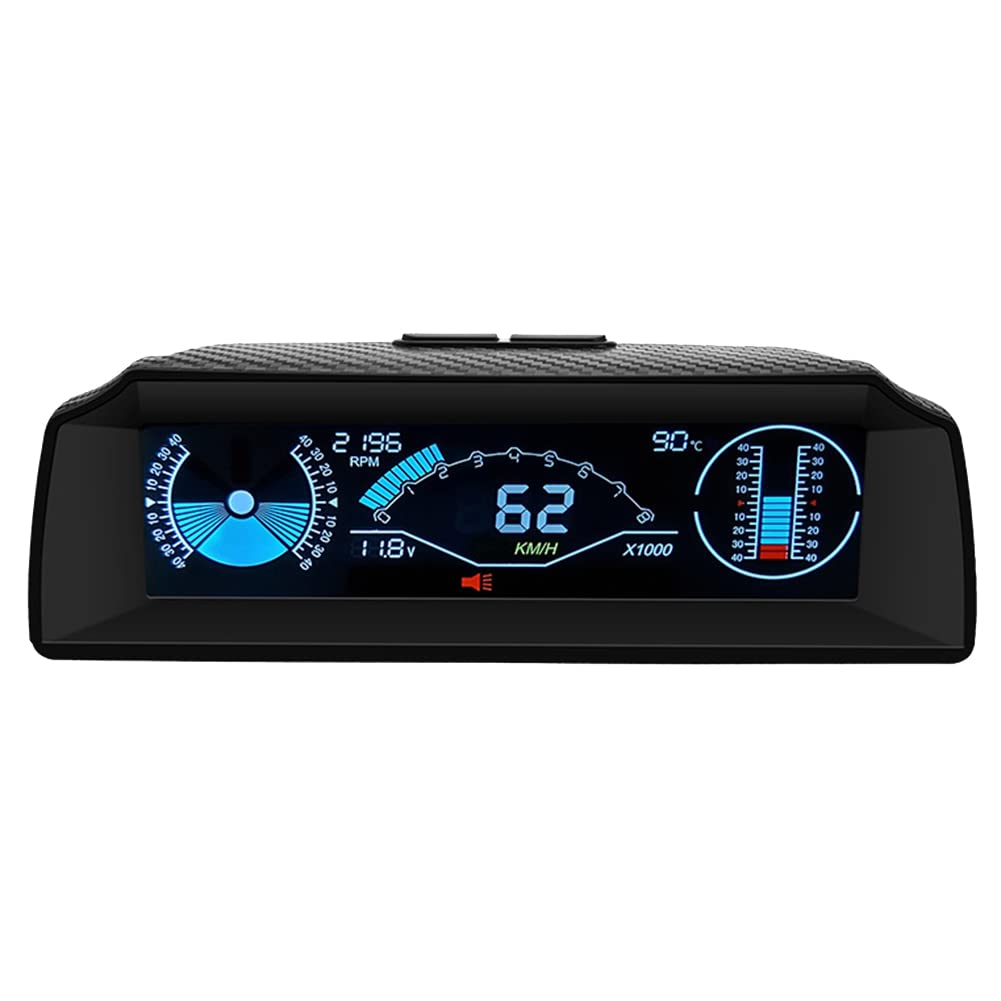 Sessleger X90 -Up-Display Bordcomputer-Display OBD2-Autotacho OBD-MessgeräT mit Tilt-Pitch-Winkelmesser-Display von Sessleger