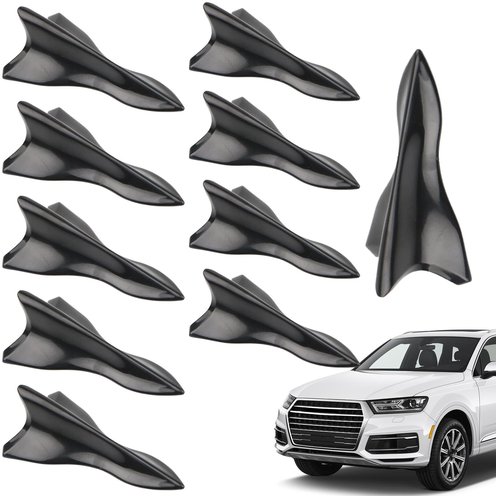 10 StüCk Auto Heck Dach Haifisch Flosse Spoiler, Diffusor-Haifischflosse, Haifischflossen-Zubehör, Haifischflossen-Spoiler, Flossen-Spoilerflügel Für SUVs, Autos, LKWs von Setauoo