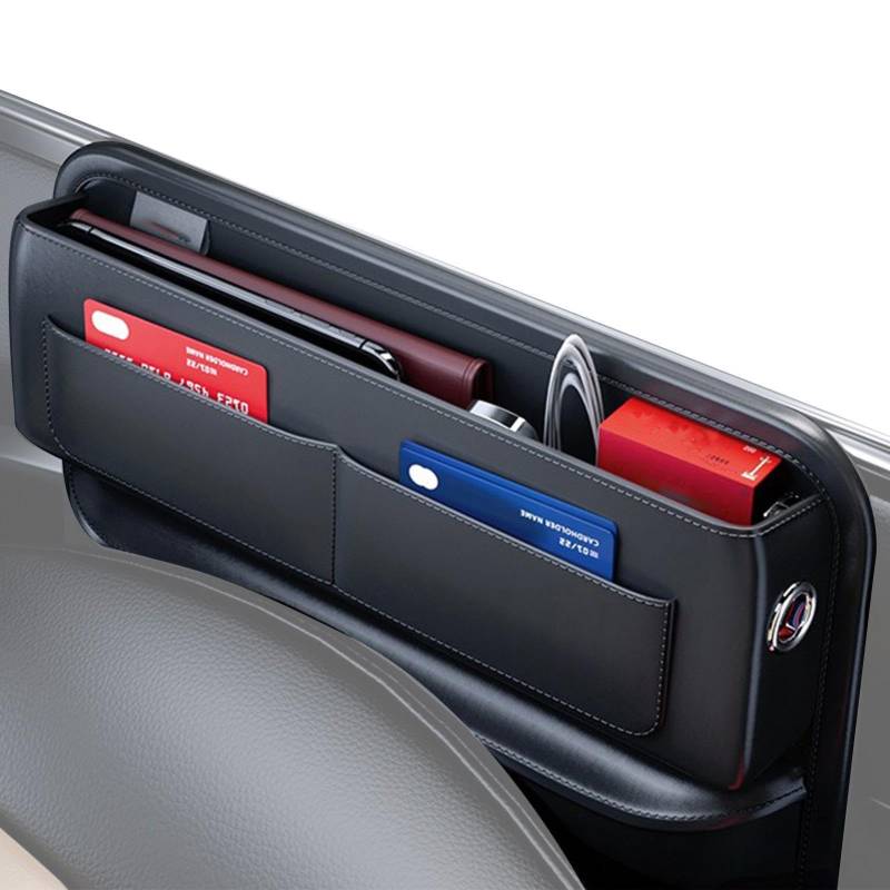 Setauoo Lückenfüller für Autositze - 2-in-1-Auto-Organizer - Autositz Gap Organizer, Seat Gap Aufbewahrungsbox für Schlüssel, Münzen, Karten, Geldbörsen von Setauoo