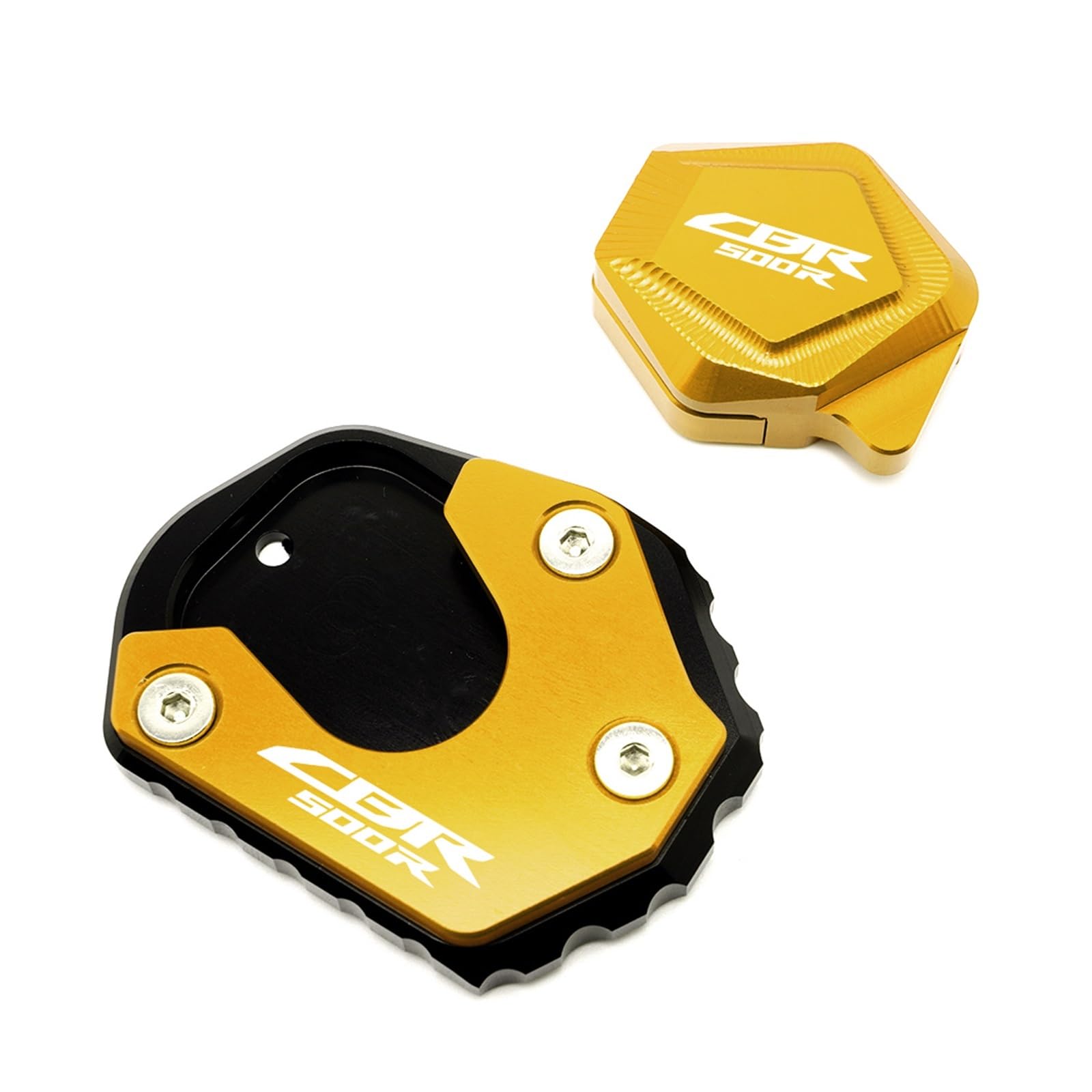 FÜR Hon@&da CBR500R 2013 2021 2020 Motorrad CNC Zubehör Ständer Ständer Verlängerung Vergrößerer Pad Seite Hilfs Halterung(1 Set Gold) von Seulomo