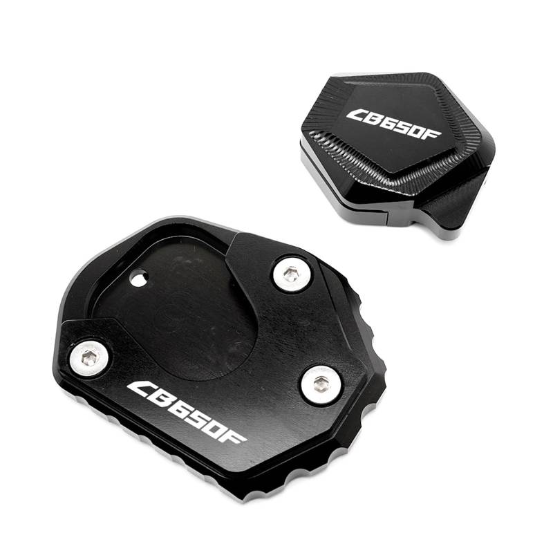 Für Hon@&da CB650F 2014-2018 Motorrad CNC Zubehör Ständer Ständer Verlängerung Vergrößerer Pad Seite Hilfs Halterung(1 Set Black) von Seulomo