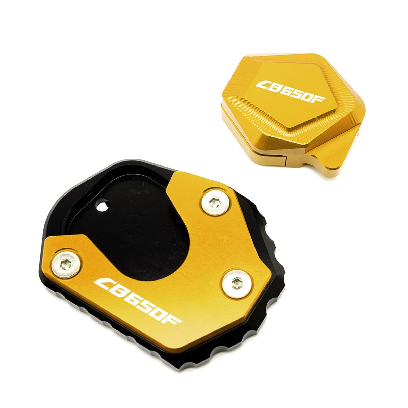 Für Hon@&da CB650F 2014-2018 Motorrad CNC Zubehör Ständer Ständer Verlängerung Vergrößerer Pad Seite Hilfs Halterung(1 Set Gold) von Seulomo