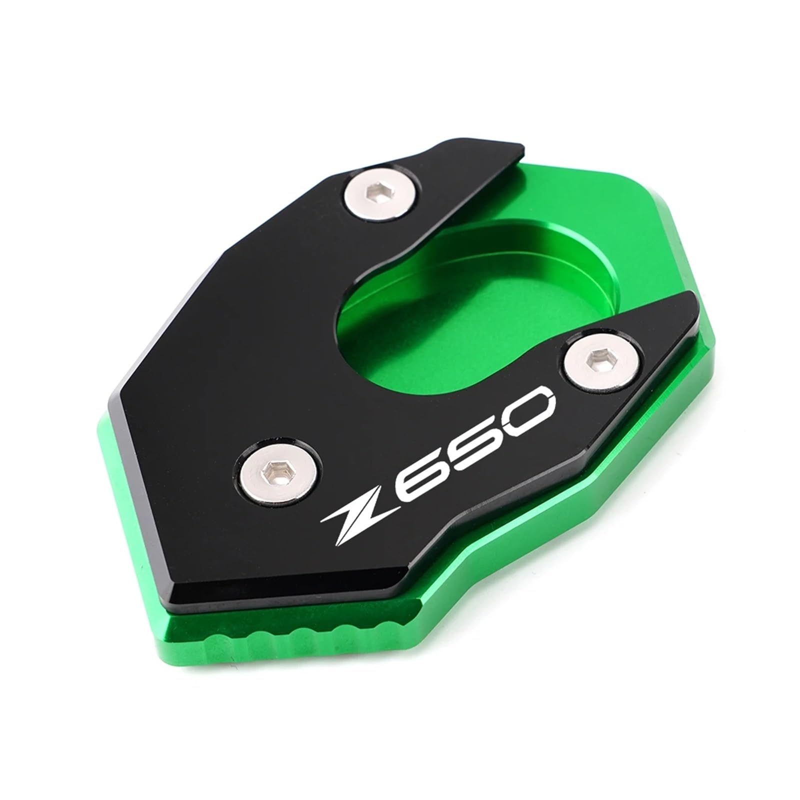 Für Ka&@wasaki Z650 2017-2020 Z650 Z 650 CNC Aluminium Zubehör Neueste Motorrad Seite Stehen Enlarger Ständer Vergrößern Pad(Black Green) von Seulomo