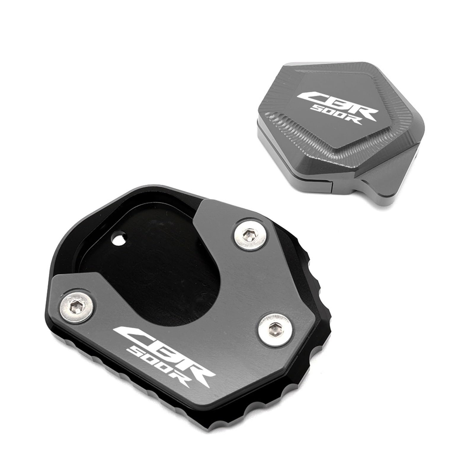 Seulomo FÜR Hon@&da CBR500R 2013 2021 2020 Motorrad CNC Zubehör Ständer Ständer Verlängerung Vergrößerer Pad Seite Hilfs Halterung(1 Set Titanium) von Seulomo