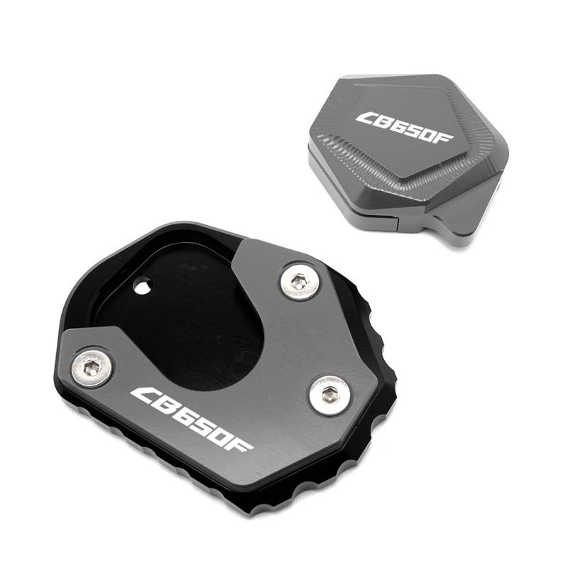 Seulomo Für Hon@&da CB650F 2014-2018 Motorrad CNC Zubehör Ständer Ständer Verlängerung Vergrößerer Pad Seite Hilfs Halterung(1 Set Titanium) von Seulomo