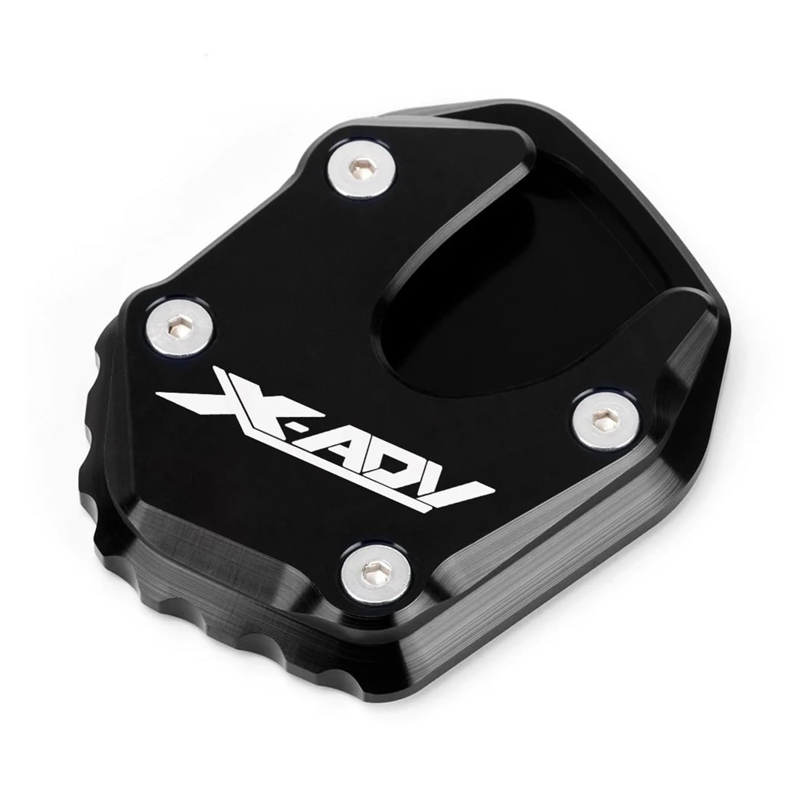 Seulomo Für Hon@&da XADV 750 X ADV 750 2021 2022 2023 Zubehör Motorrad Kickstand Extender Fuß Seitenständer Fußpolster Stützplatte(Black X-ADV Logo) von Seulomo