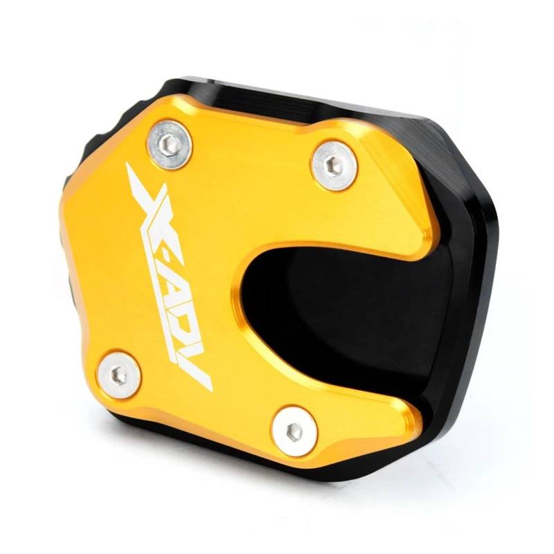 Seulomo Für Hon@&da XADV 750 X ADV 750 2021 2022 2023 Zubehör Motorrad Kickstand Extender Fuß Seitenständer Fußpolster Stützplatte(Gold X-ADV Logo) von Seulomo