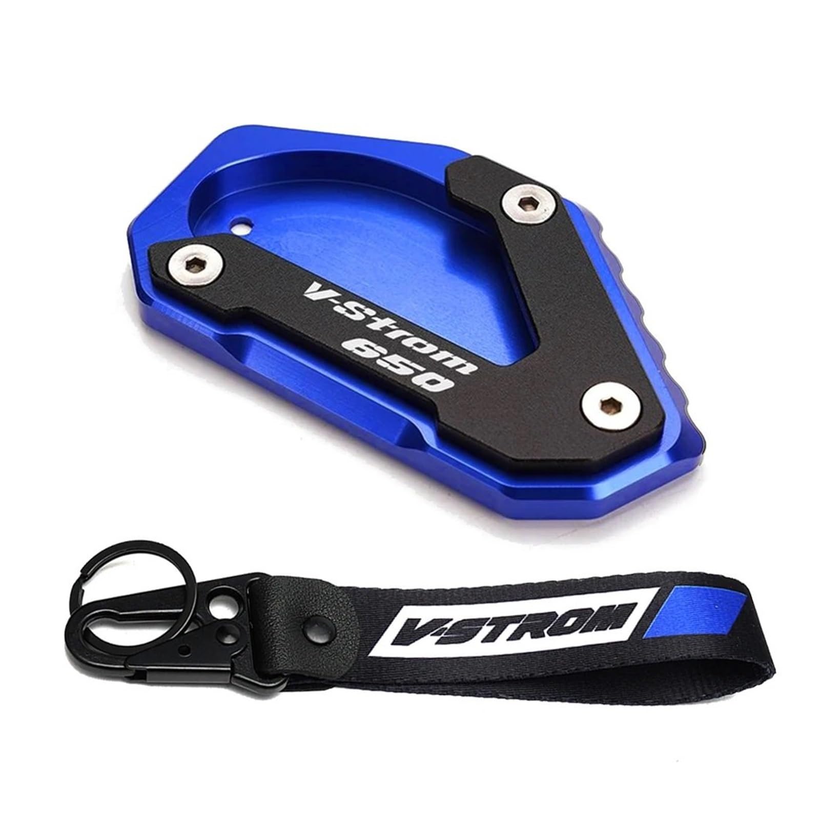 Seulomo Für Suzuki Vstrom 650 Dl650 650 XT Dl V-Strom 2012-2022 Motorrad Schlüsselanhänger Kickstand Pad Seitenständer Vergrößerung VStrom650(1 Set-Blue) von Seulomo