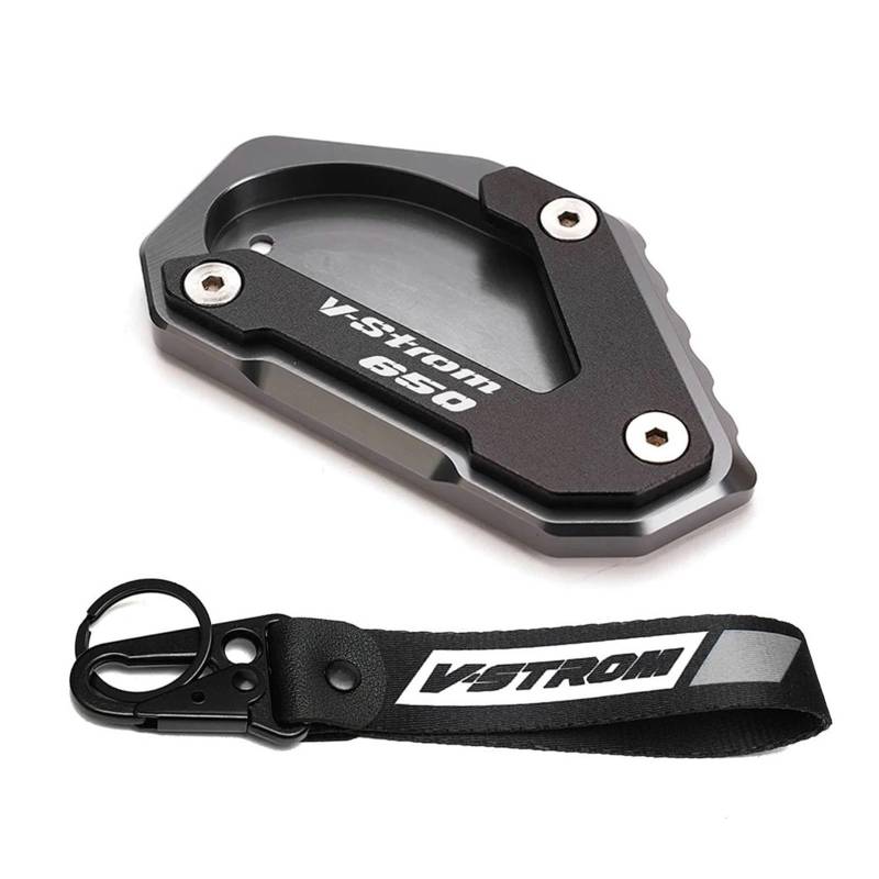 Seulomo Für Suzuki Vstrom 650 Dl650 650 XT Dl V-Strom 2012-2022 Motorrad Schlüsselanhänger Kickstand Pad Seitenständer Vergrößerung VStrom650(1 Set-Grey) von Seulomo