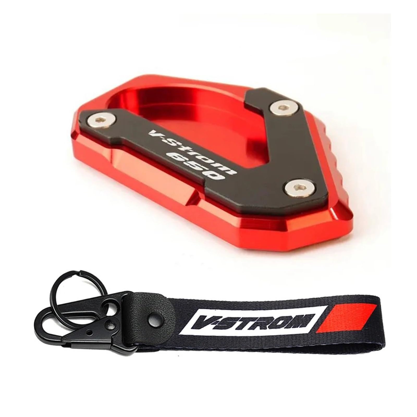 Seulomo Für Suzuki Vstrom 650 Dl650 650 XT Dl V-Strom 2012-2022 Motorrad Schlüsselanhänger Kickstand Pad Seitenständer Vergrößerung VStrom650(1 Set-Red) von Seulomo