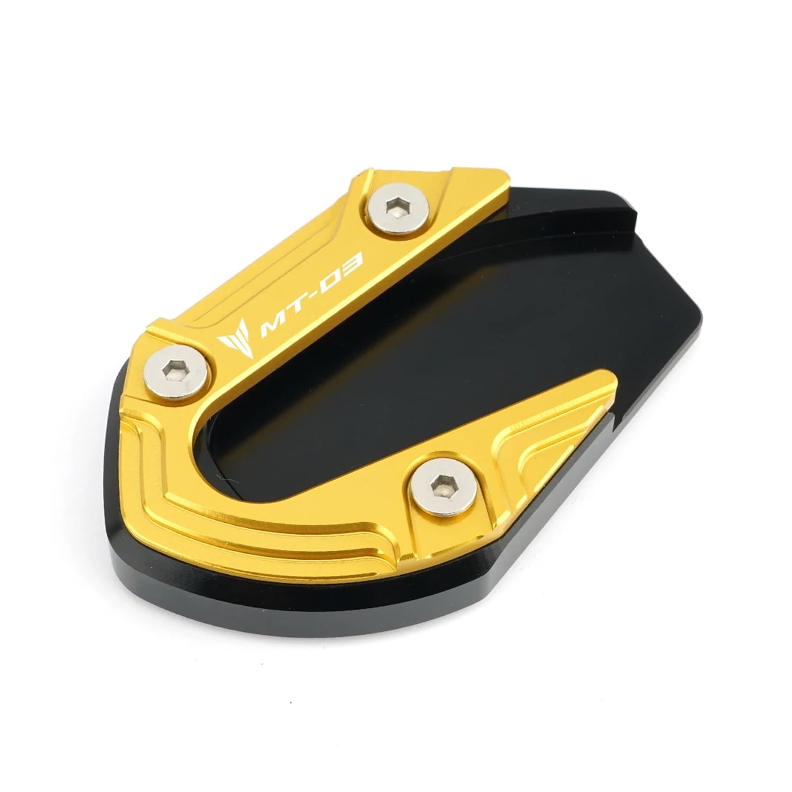 Seulomo Für YA-MAHA MT-03 MT-25 MT 03/25 2014-2019 Zubehör Motorrad Aluminium Kickstand Fuß Seitenständer Verlängerung Pad Stützplatte(MT03 Gold) von Seulomo