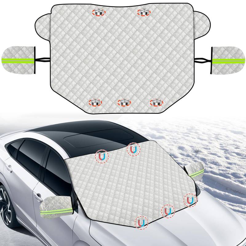 Sexyhot Auto Scheibenabdeckung mit Magnetbefestigung, Faltbare Frontscheibenabdeckung Anti -UV/Frost und Schnee/Staub, Auto und SUV -Schützen Sie Ihr Auto das ganze Jahr über von Sexyhot