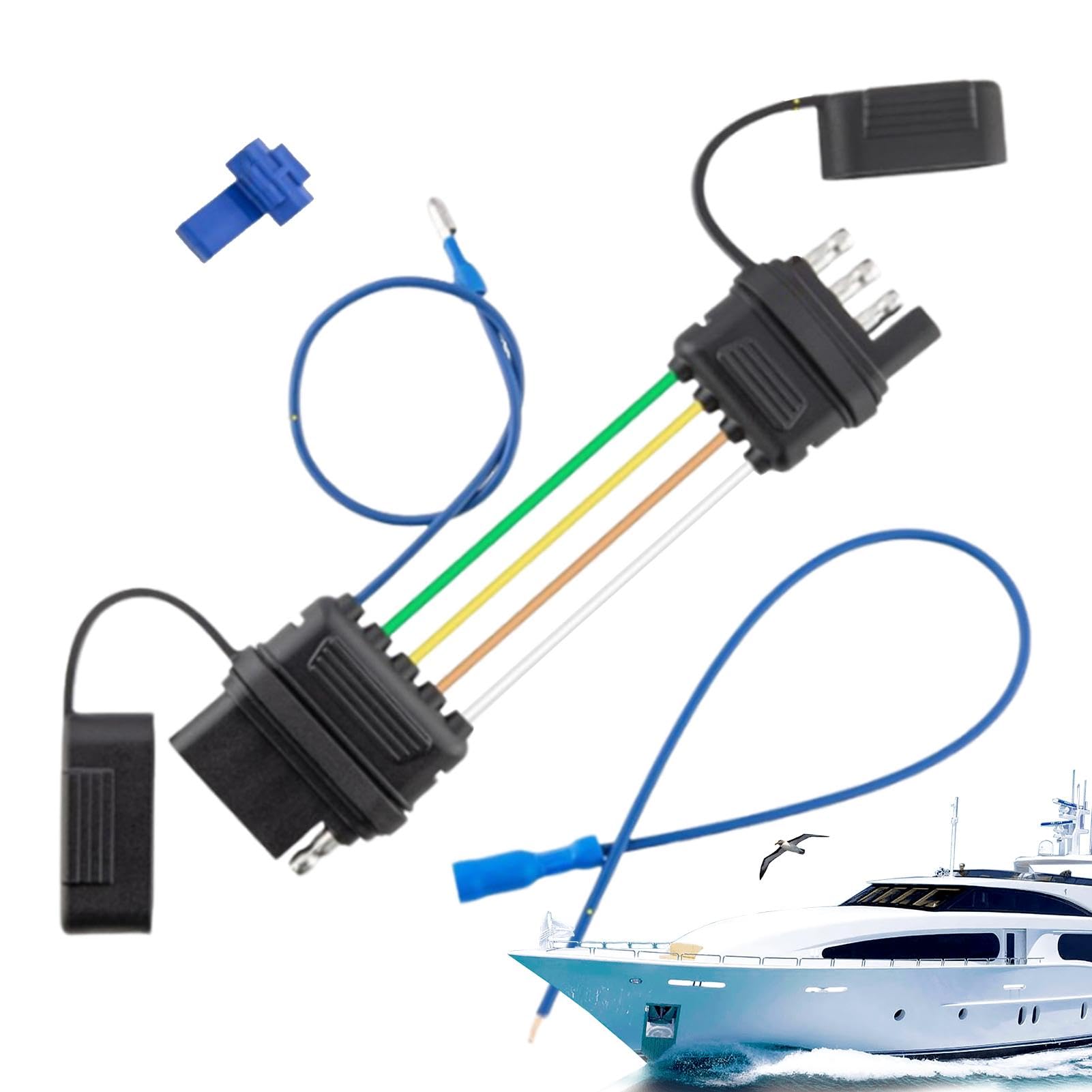 Sghtil Kabelbaum-Adapter flach, 4-polig auf 5-polig, Adapter für Anhänger, flach, 4 Wege auf 5 Wege, Adapter für Anhänger, flach, vielseitig einsetzbar, 4 Pin auf 5 Pins von Sghtil