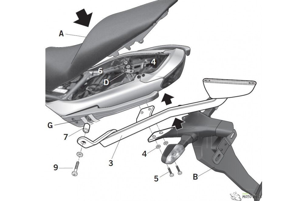 SHAD K0ER69ST Topcase Montagekit, Schwarz von SHAD