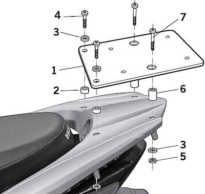 Shad Top Master, Topcase Montagesatz von Shad