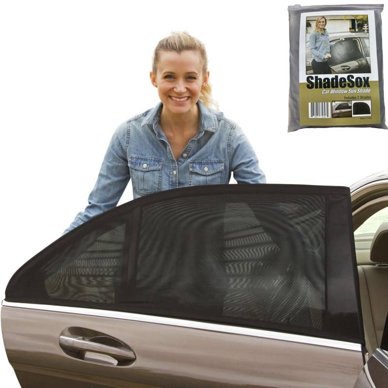 Shade Sox Universal Auto Seitenfenster Baby Sonnenschutz (2 Stück) | Schützt Baby und Kinder vor der Sonne | Passend für alle (99%) Autos die meisten SUVs | Reise-eBook enthalten von Shade Sox