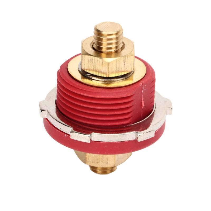 Thru Panel Battery Connector, Thru Panel Battery Terminal 250A 3/8in Zinklegierung Messing Universal Safe Connection High Strength for RV for Marine (Rot) von Shanrya