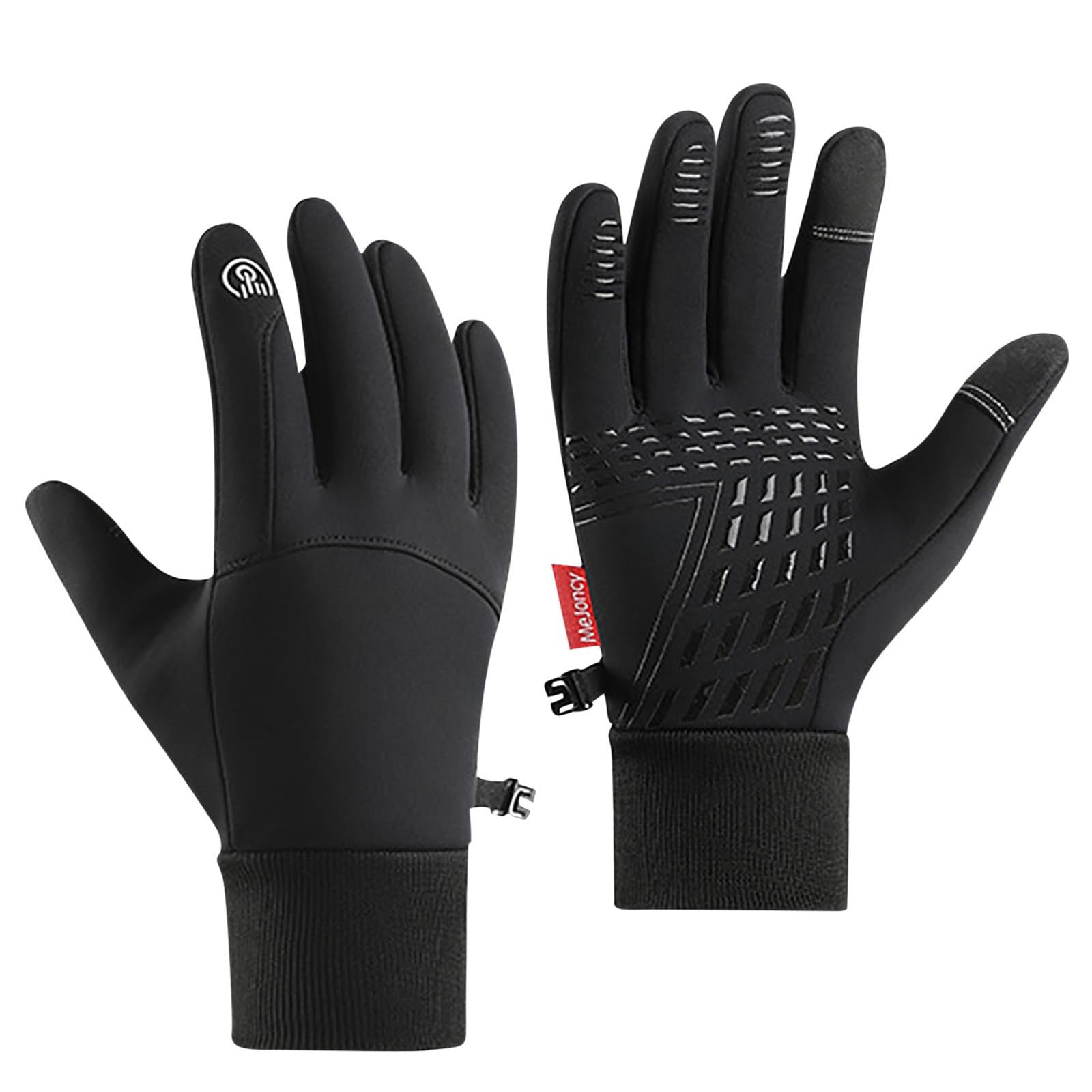 Shaohan Freezer Thermo Handschuhe, Warme Winterhandschuhe mit wasserabweisender Beschichtung Touchscreen-Funktion, ideal für Outdoor-Arbeiten, Laufen Radfahren (02-BK1, M) von Shaohan