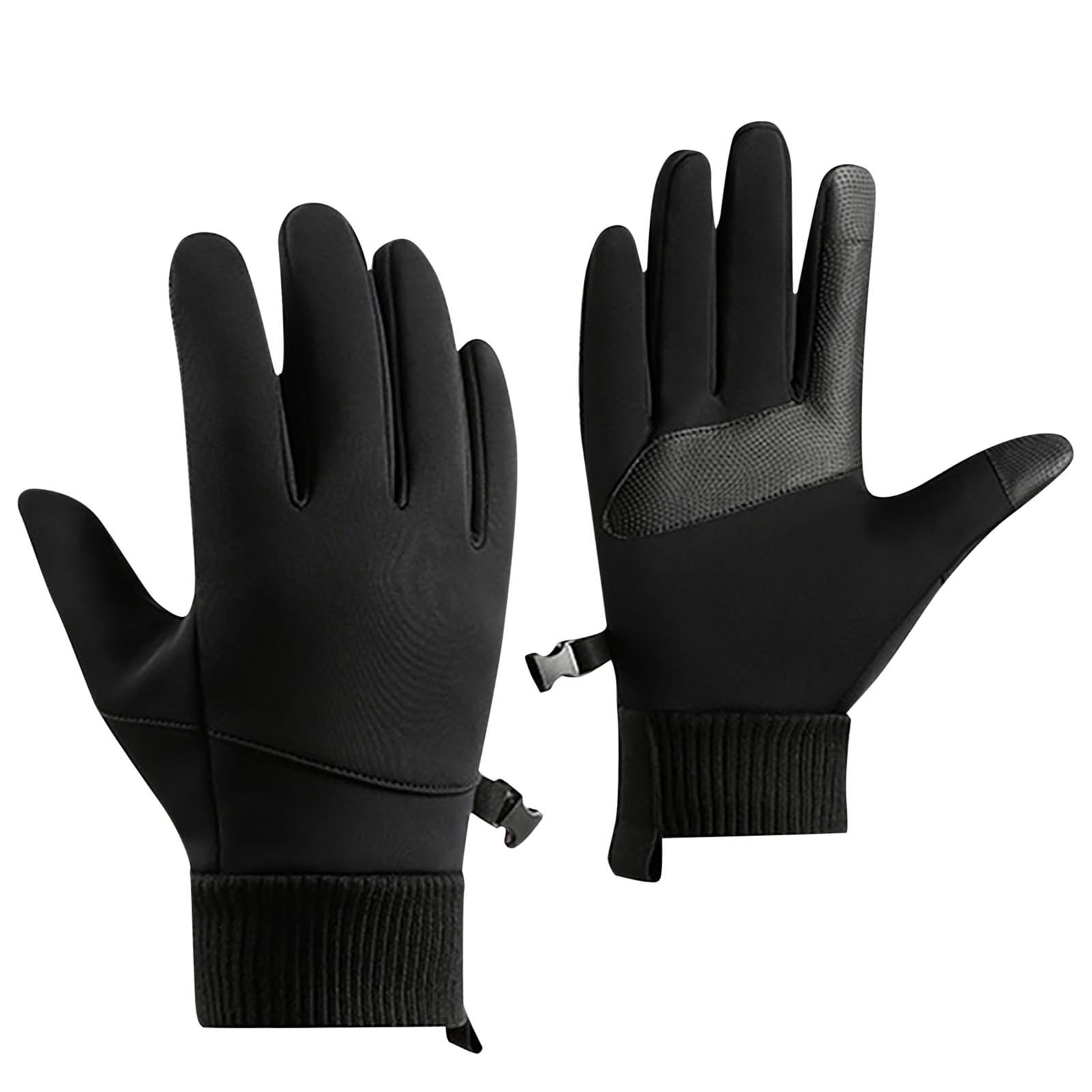 Shaohan Freezer Thermo Handschuhe, Warme Winterhandschuhe mit wasserabweisender Beschichtung Touchscreen-Funktion, ideal für Outdoor-Arbeiten, Laufen Radfahren (02-BK2, M) von Shaohan