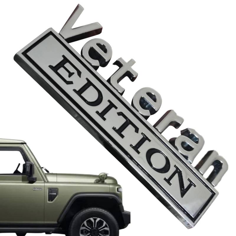 Auto-Emblem „Veteran Edition“, LKW-Emblem „Veteran Edition“ - Auto-Embleme und Abzeichen,Selbstklebendes Auto-Emblem, 3D-Buchstaben-Abzeichen-Aufkleber, Auto-LKW-Aufkleber für Fahrzeuge, PKW, LKW, SUV von Shapen