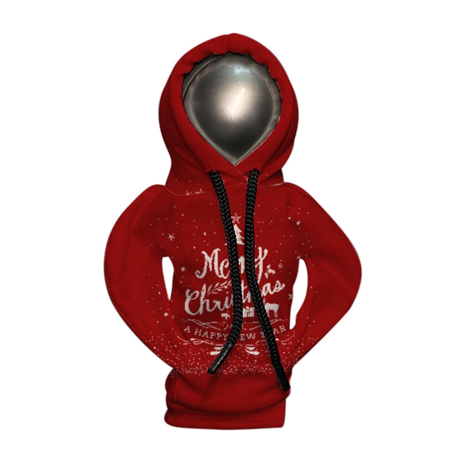 Hoodie Auto-Schalthebelabdeckung, Schaltknauf-Hoodie - Auto-Shifter-Stick-Schutz-Dekoration - Kapuzenpullover mit Weihnachtsdruck für Auto-Schalthebel, niedliche Gadgets für den Autoinnenraum, Zubehör von Shapen