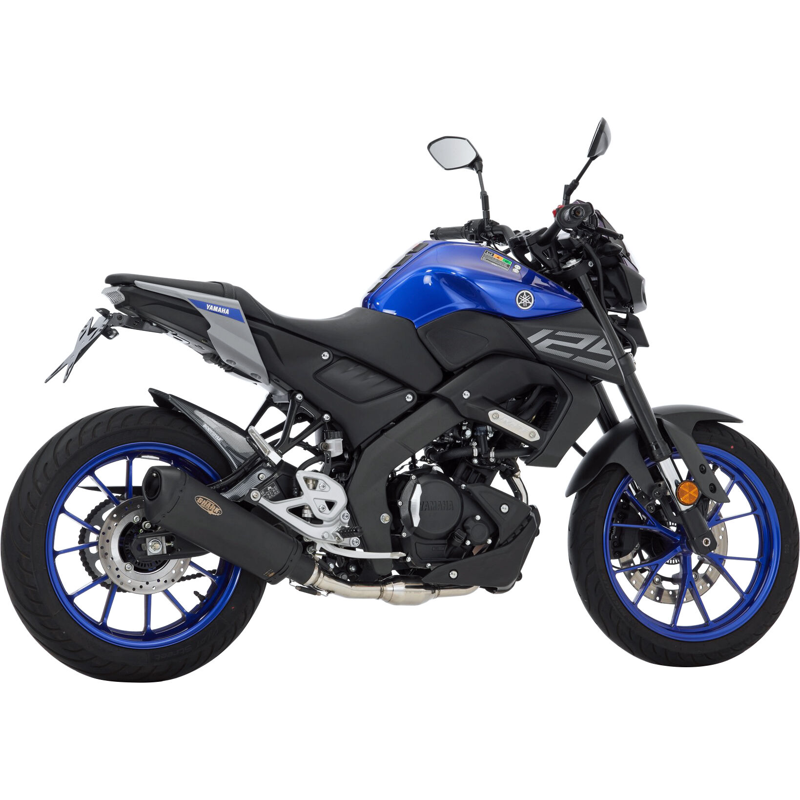 Shark exhaust DSX-10 Auspuff 1in1 schwarz für Yamaha MT/YZF R 125 RE40 von Shark exhaust