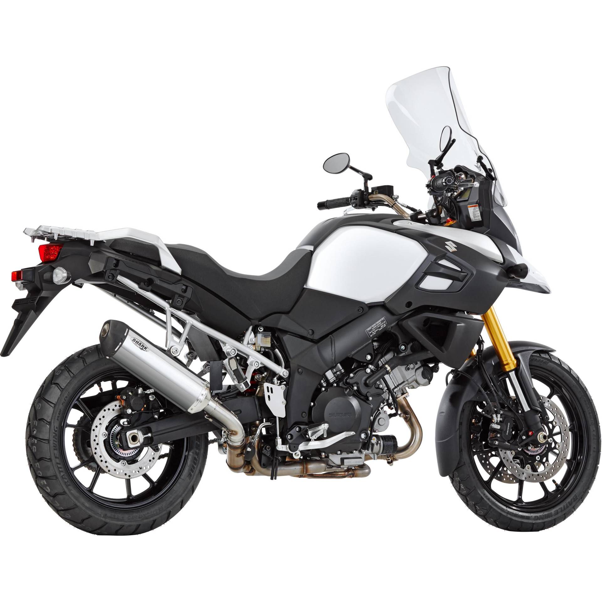 Shark exhaust DSX-5 Auspuff für Suzuki DL 1000 V-Strom 2014-2016 poliert von Shark exhaust