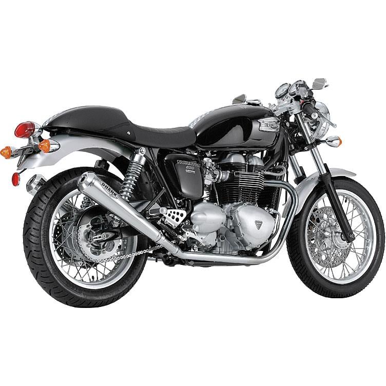 Shark exhaust Retro Auspuffpaar für Triumph Thruxton 2004-2007 poliert von Shark exhaust