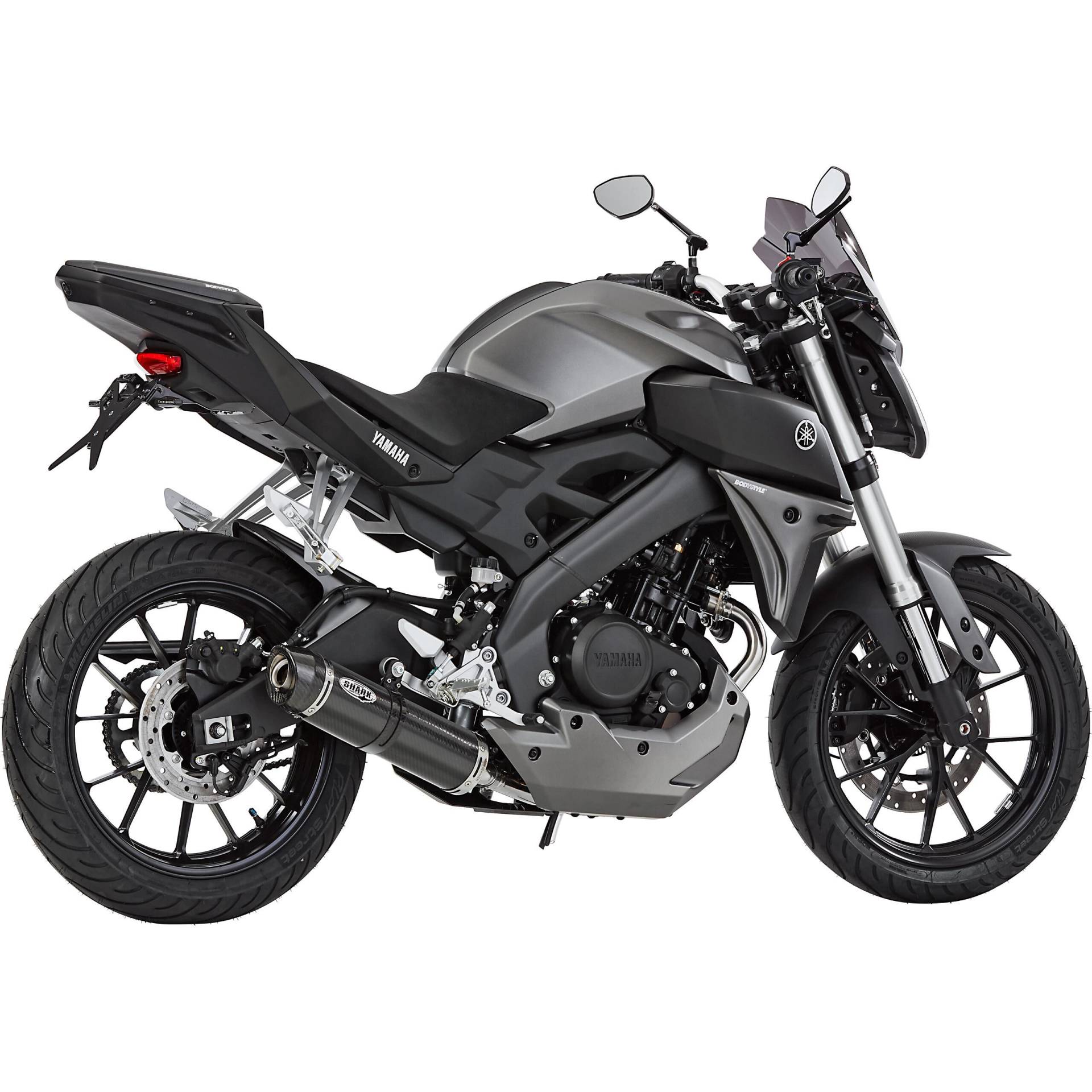 Shark exhaust Street GP Auspuff 1in1 short Carbon für MT/YZF 125 2014-2016 von Shark exhaust