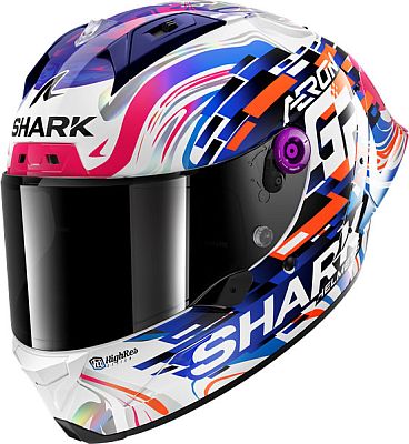 Shark Aeron-GP Zarco GP de France, Integralhelm - Weiß/Lila/Blau - L von Shark