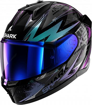 Shark D-Skwal 3 Blast-R, Integralhelm - Schwarz/Grau/Türkis - L von Shark