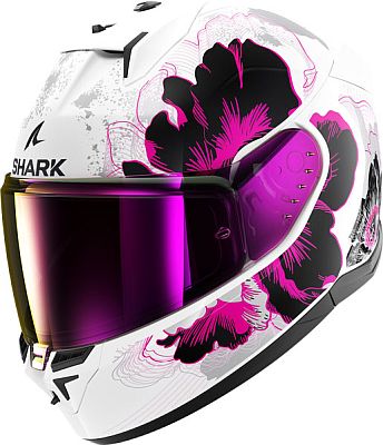 Shark D-Skwal 3 Mayfer, Integralhelm - Weiß/Violett/Dunkelgrau - M von Shark