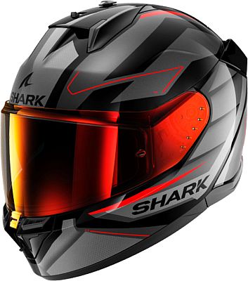 Shark D-Skwal 3 Sizler, Integralhelm - Grau/Schwarz/Rot - M von Shark