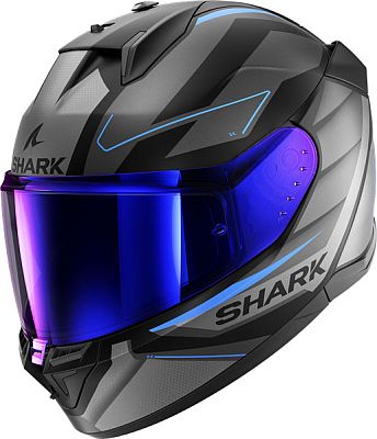 Shark D-Skwal 3 Sizler, Integralhelm - Matt Schwarz/Dunkelgrau/Blau - M von Shark