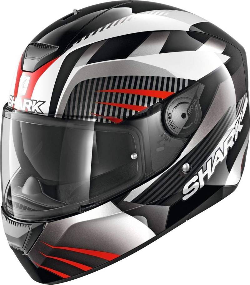 SHARK Herren NC Motorrad Helm, Schwarz/Weiss/Rot, XL von SHARK