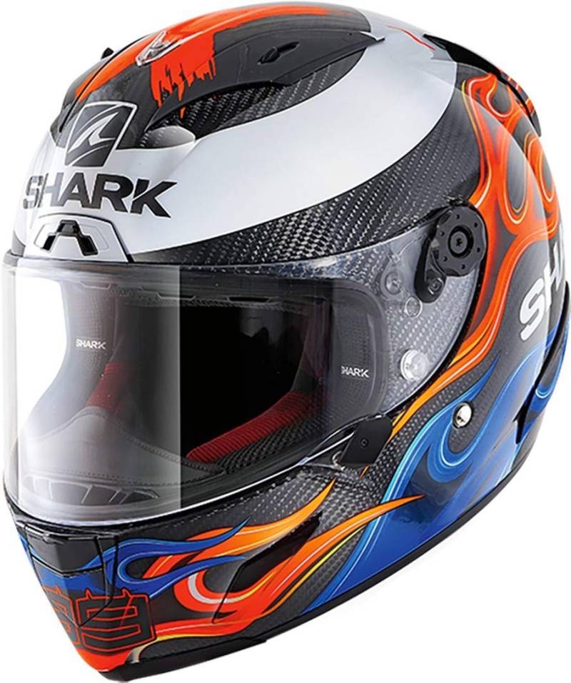 SHARK Herren NC Motorrad Helm, Schwarz/Rot/Blau, M von SHARK