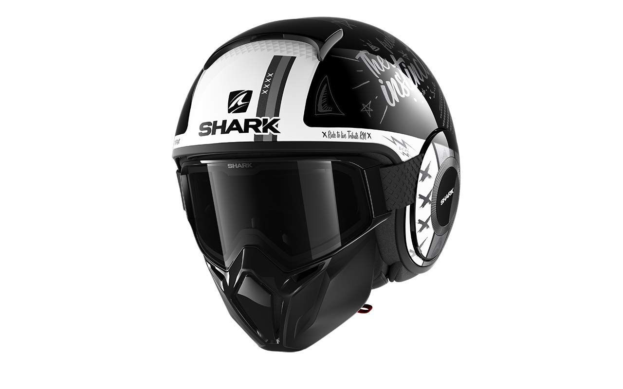 SHARK Herren NC Motorrad Helm, Schwarz/Weiss, XS von SHARK