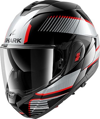 Shark OXO Sikter, Klapphelm - Schwarz/Silber/Rot - XL von Shark