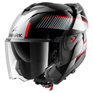 Shark Oxo Sikter Klapphelm Schwarz Silber Rot von Shark