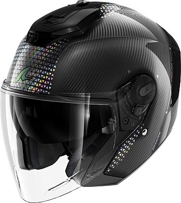 Shark RS Jet Carbon Ikonik, Jethelm - Schwarz/Regenbogen - S von Shark